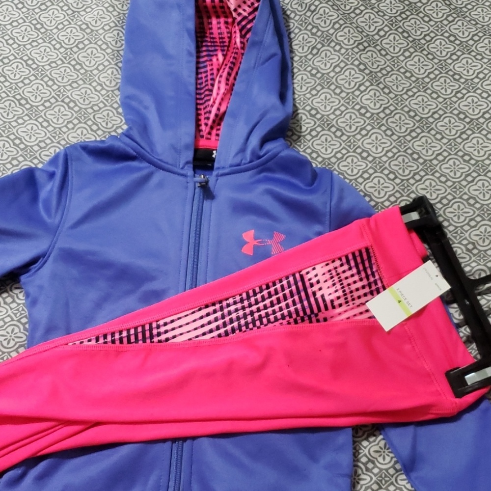 Toddler girls 2pc set leggings andfront zip jacket